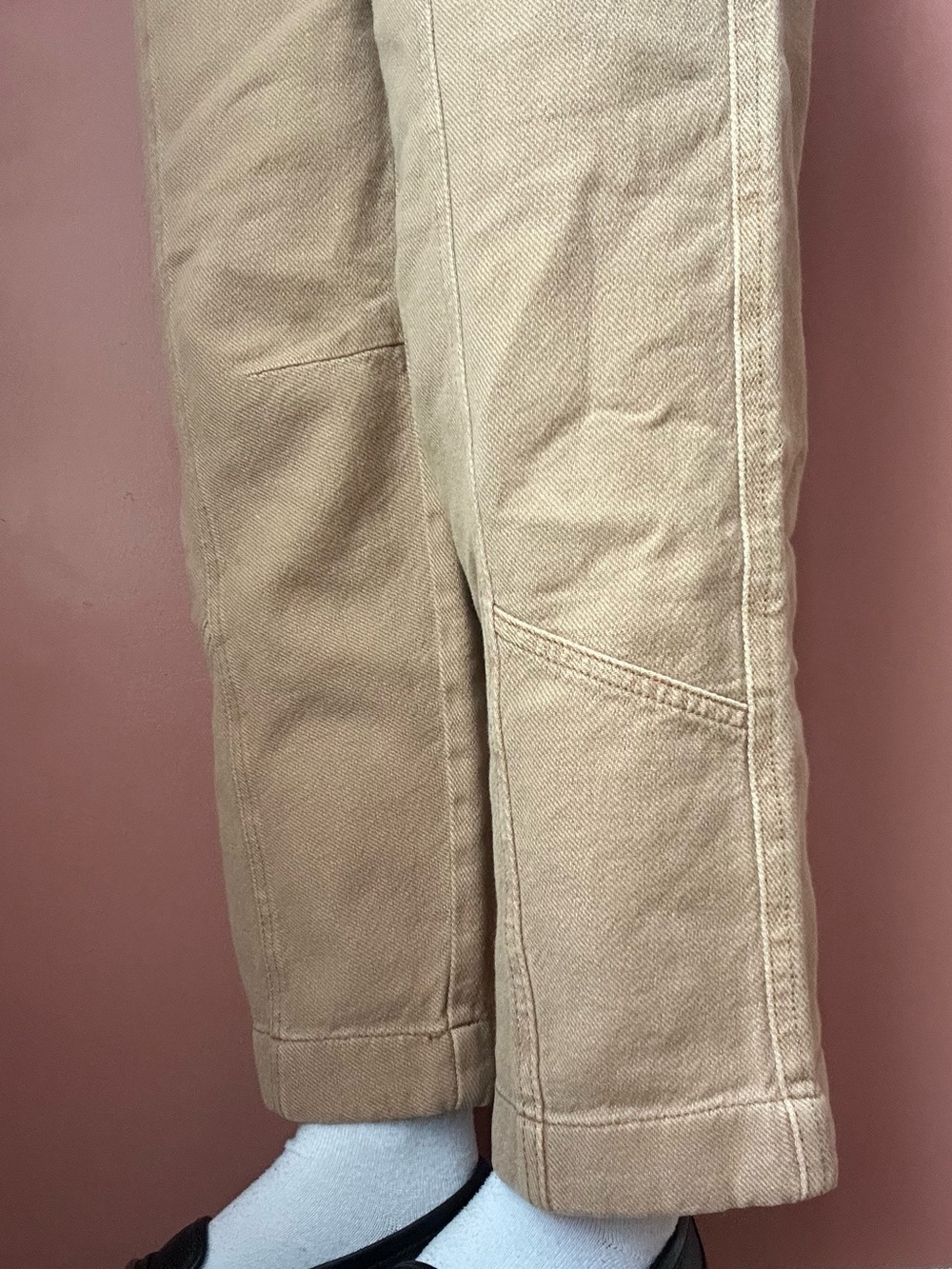 ASOS Design tan high-waisted wide-leg cotton pants - Picture 7 of 8